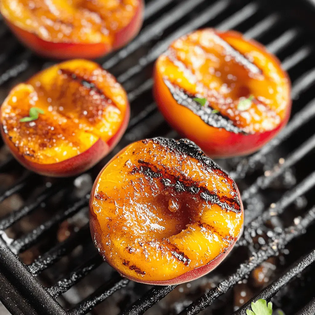 Enjoy the sweet and smoky flavors of Brown Sugar Grilled Peaches! These juicy peaches are caramelized on the grill with a touch of brown sugar, creating a delightful treat that's perfect for summer barbecues or a simple dessert. Serve them warm with ice cream or yogurt for a delicious finish to any meal. Save this recipe for your next gathering!