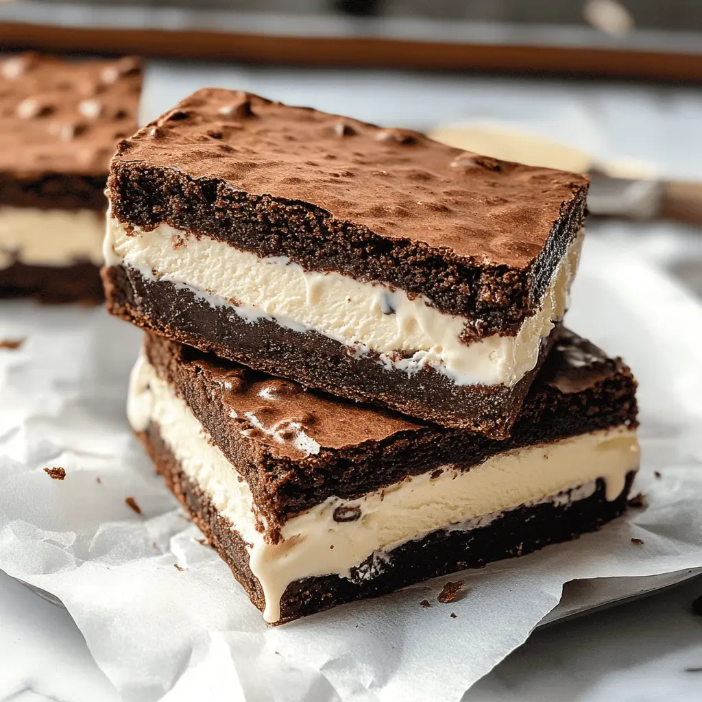 These Brownie Ice Cream Sandwiches are the perfect treat for warm days! Rich, fudgy brownies sandwiched with your favorite ice cream create a delightful dessert that’s easy to make and share. Ideal for parties, picnics, or just a sweet indulgence at home. Save this recipe for a fun and delicious way to enjoy summer treats!