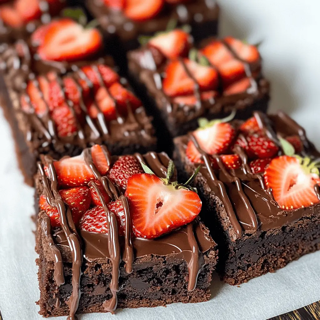 Craving something sweet? Try these Chocolate Covered Strawberry Brownies! Rich, fudgy brownies topped with luscious chocolate and fresh strawberries make for a delightful treat. Perfect for celebrations, get-togethers, or just a cozy night in. Save this recipe to impress your friends and family with a dessert they won't forget!
