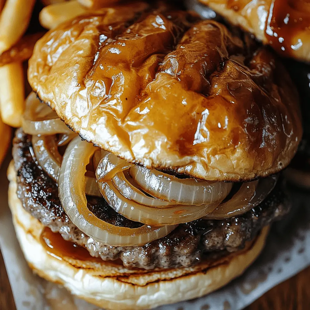 Juicy burgers topped with rich, caramelized onions and melted cheese, these French Onion Burgers are a game-changer! Perfect for your next backyard BBQ or family dinner, this recipe combines the classic flavors of French onion soup with a savory twist. Don’t forget to save this delicious recipe for a hearty meal that everyone will love!