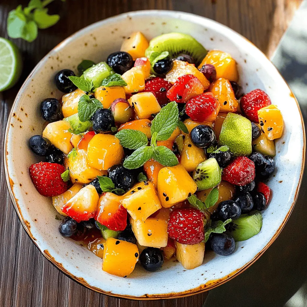 Brighten up your day with this refreshing Fruit Salad topped with a delicious honey lime dressing! Bursting with juicy berries, succulent melon, and vibrant citrus, this salad is perfect for summer picnics, brunch gatherings, or as a healthy snack. Save this recipe for your next event and enjoy a burst of flavor in every bite!