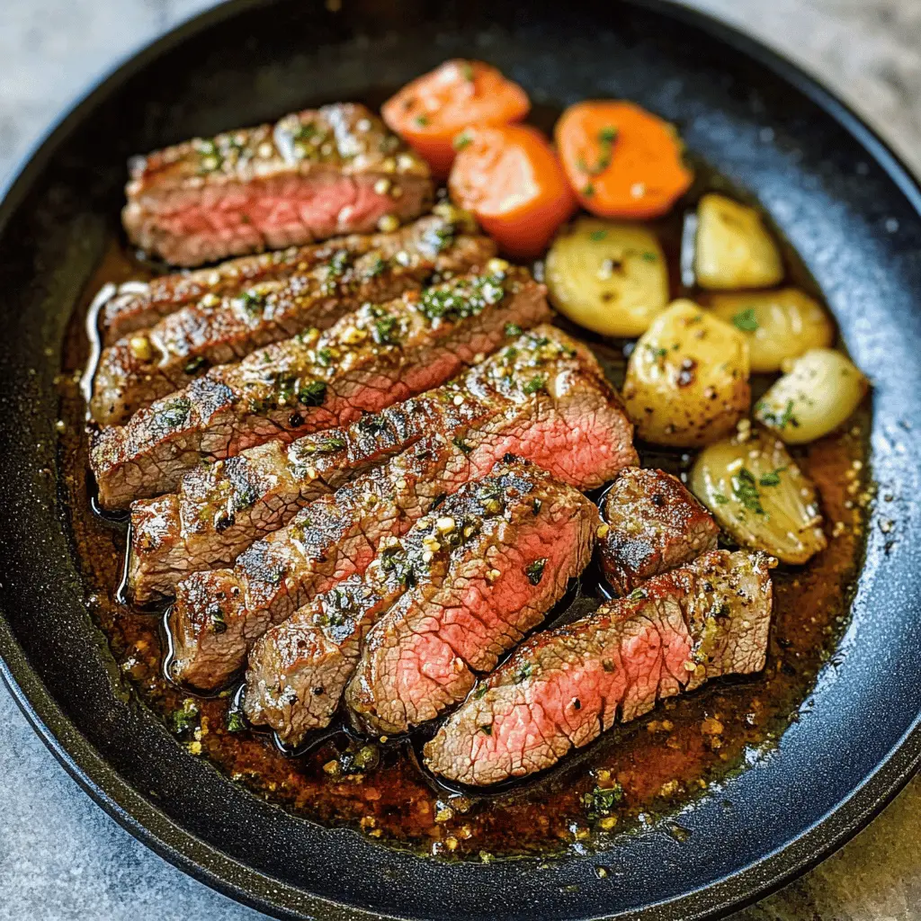 This Garlic Butter Skillet Flank Steak recipe is a game changer for your dinner table. Juicy flank steak cooked to perfection in garlic butter, bringing a mouthwatering flavor that everyone will love. Perfect for weeknight meals or special occasions! Save this recipe to impress your guests or treat yourself to a delicious dinner tonight!