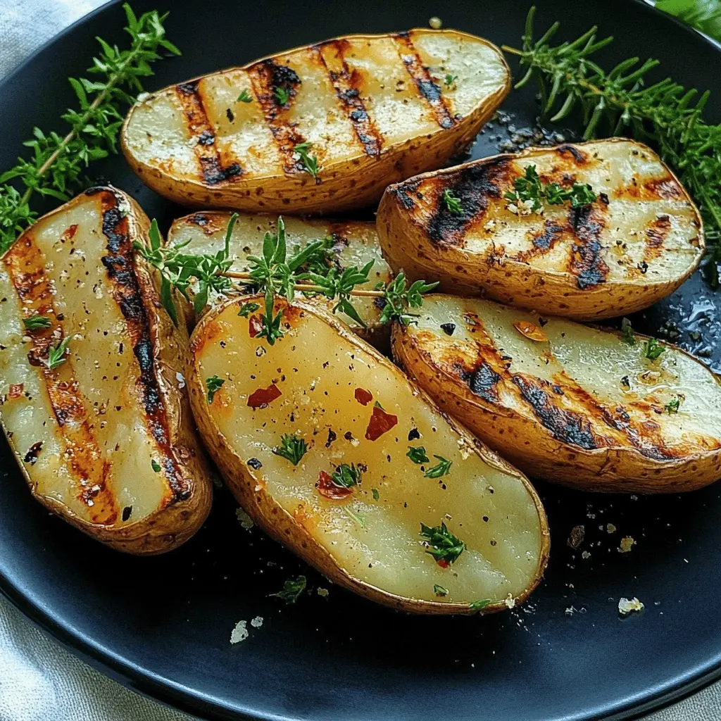 Transform your barbecue nights with these Grilled Baked Potatoes! Perfectly crisp on the outside and tender on the inside, they are a crowd-pleaser. Season them with your favorite spices and top with cheese, sour cream, or chives. Save this recipe for your next cookout or family gathering and impress everyone with a delicious side!