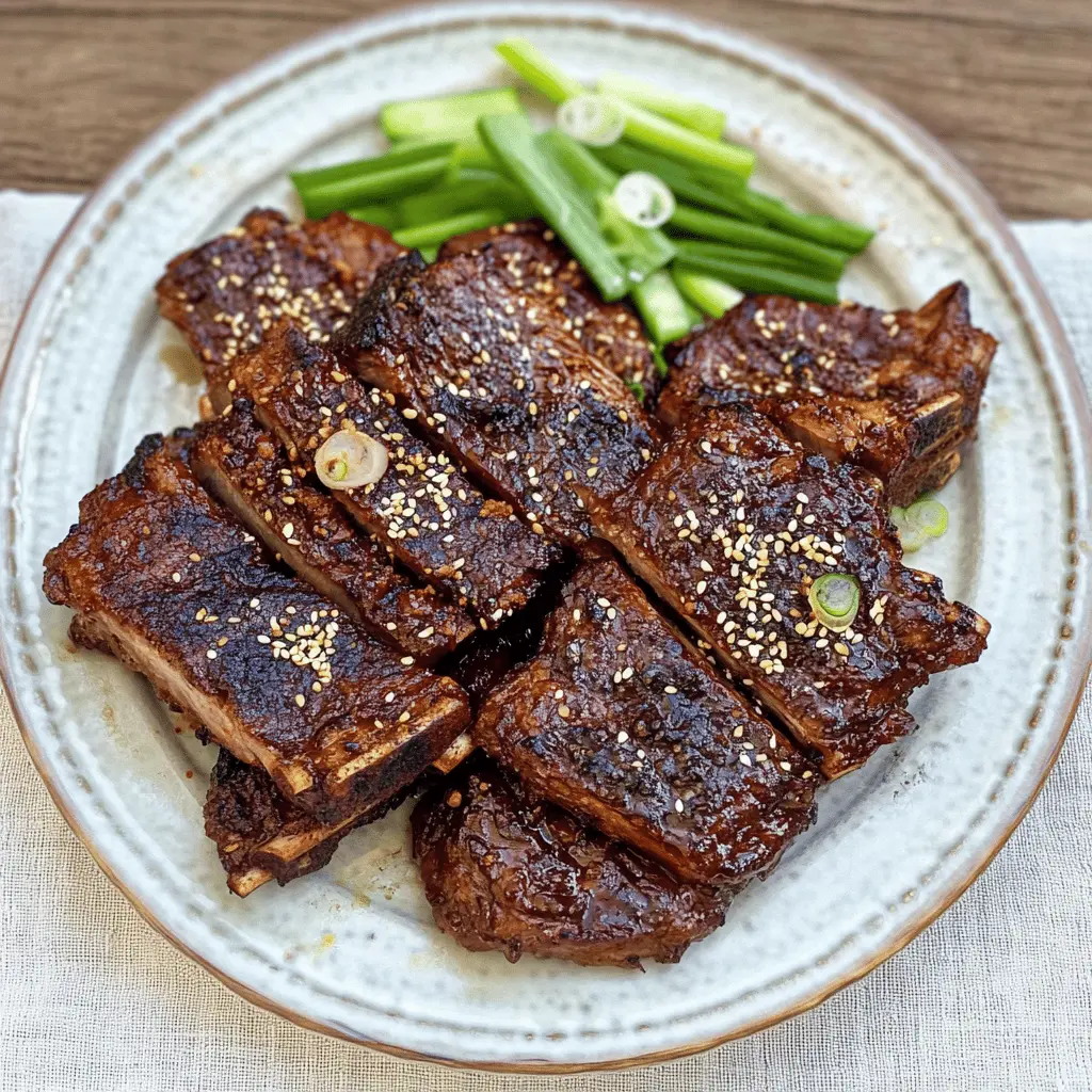 Get ready to impress with these Grilled Korean Short Ribs! Packed with bold flavors from soy sauce, garlic, and sesame, this recipe is perfect for any barbecue or family gathering. The tender, juicy meat will have everyone coming back for more! Save this easy recipe for your next cookout and enjoy a taste of Korea right at home!
