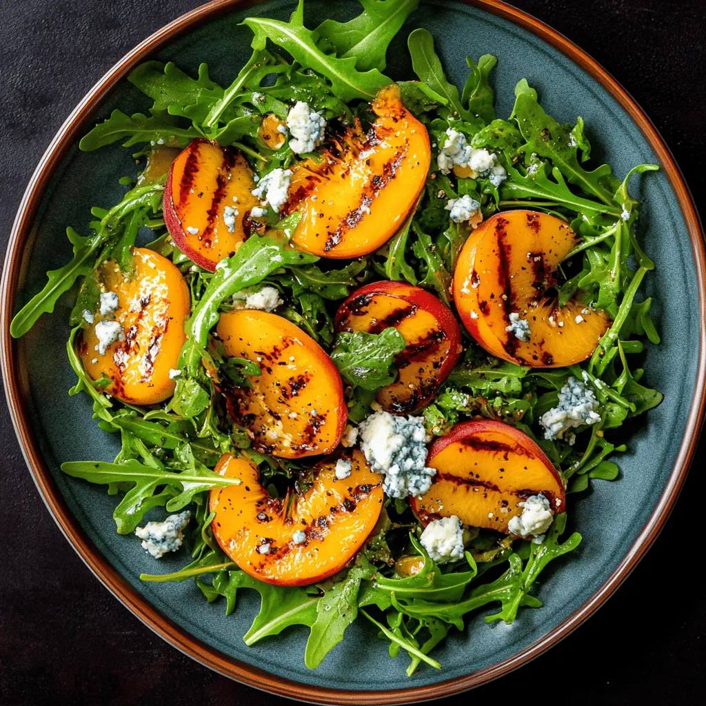 Refreshing and vibrant, this Grilled Peach and Arugula Salad with Blue Cheese is perfect for summer dining! Enjoy juicy peaches charred to perfection, tossed with peppery arugula, and creamy blue cheese for a delicious contrast. Ideal for picnics or light dinners, don’t forget to save this recipe for your next gathering!