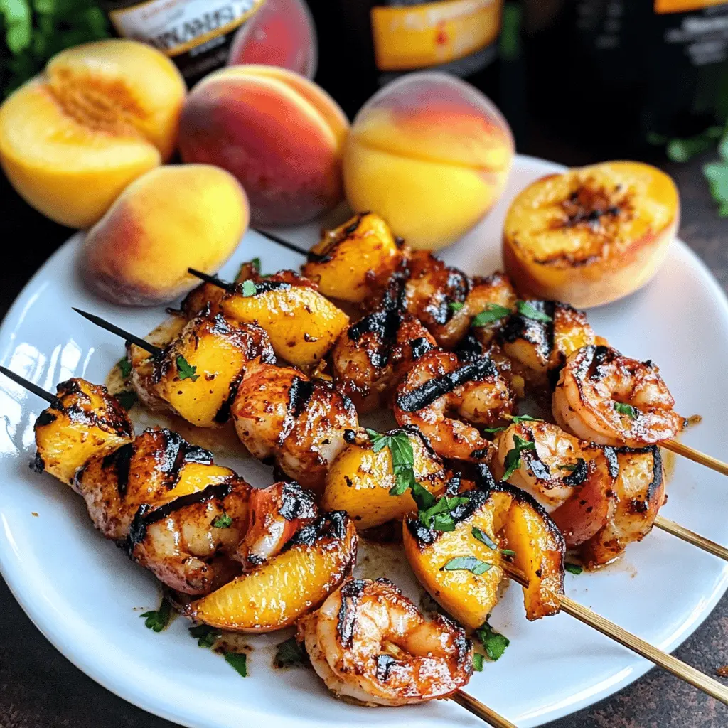 Get ready for a taste of summer with these Grilled Shrimp and Peach Kabobs! Juicy shrimp and sweet peaches come together for a perfect balance of flavors. This quick and easy recipe is ideal for barbecues or weeknight dinners. Save this pin for your next gathering or cozy night in! Enjoy the vibrant taste of summer any time!
