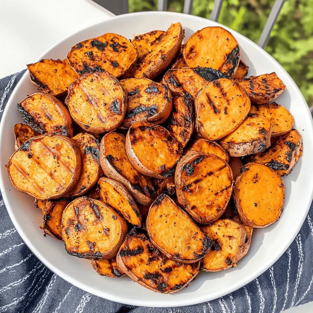 These grilled sweet potatoes are a delicious and healthy side dish that everyone will love! With their caramelized edges and soft centers, they are perfect for BBQs, picnics, or a cozy dinner at home. Tossed with olive oil and your favorite spices, they bring a vibrant flavor to any meal. Save this recipe for your next gathering!