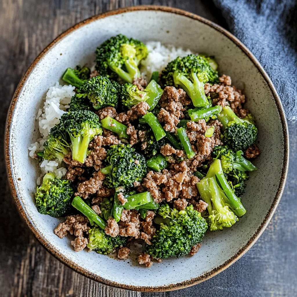 Looking for a quick and tasty weeknight meal? This Ground Beef and Broccoli dish combines tender beef with fresh broccoli in a savory sauce that’s ready in minutes! Perfect for busy evenings or cozy family dinners. Save this recipe to whip up a delicious meal any time you need it!