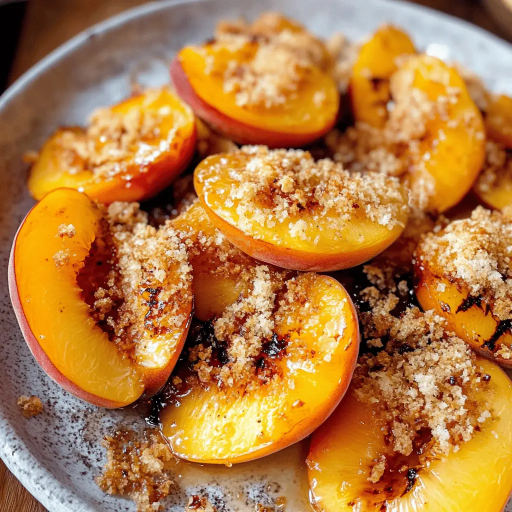 Get ready for a sweet summer treat with these Maple Grilled Peaches topped with crunchy almond cookie crumbs! This simple yet delightful recipe blends juicy, caramelized peaches with a hint of maple syrup for the perfect balance of flavors. Perfect for picnics or dessert gatherings, be sure to save this recipe for a refreshing twist on your next outdoor feast!