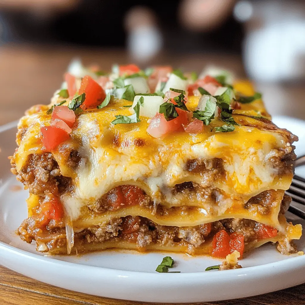 This Mexican Lasagna is a delightful twist on a traditional favorite! Layered with bold flavors of seasoned ground beef, zesty taco sauce, and cheesy goodness, it’s perfect for a cozy family dinner or a festive gathering. Ready in just one hour, this dish will quickly become a household favorite. Save this recipe for your next meal and impress your loved ones with every flavorful bite!