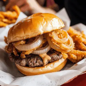 Get ready to treat your taste buds with Oklahoma Fried Onion Burgers! These mouthwatering patties are topped with crispy, caramelized onions for a burst of flavor in each bite. Perfect for summer barbecues or casual weeknight dinners, this recipe is sure to impress your family and friends. Save this classic burger recipe for your next grilling adventure!