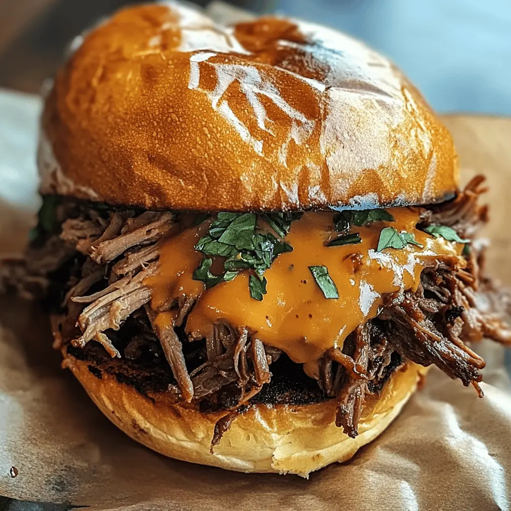 Treat your taste buds to a delicious Pulled Beef Sandwich that’s perfect for any occasion! Loaded with tender, flavorful beef and topped with your favorite sauces, this recipe is a crowd-pleaser. Whether it's game day or a backyard BBQ, save this pin so you can easily whip up this savory dish whenever you need to impress!