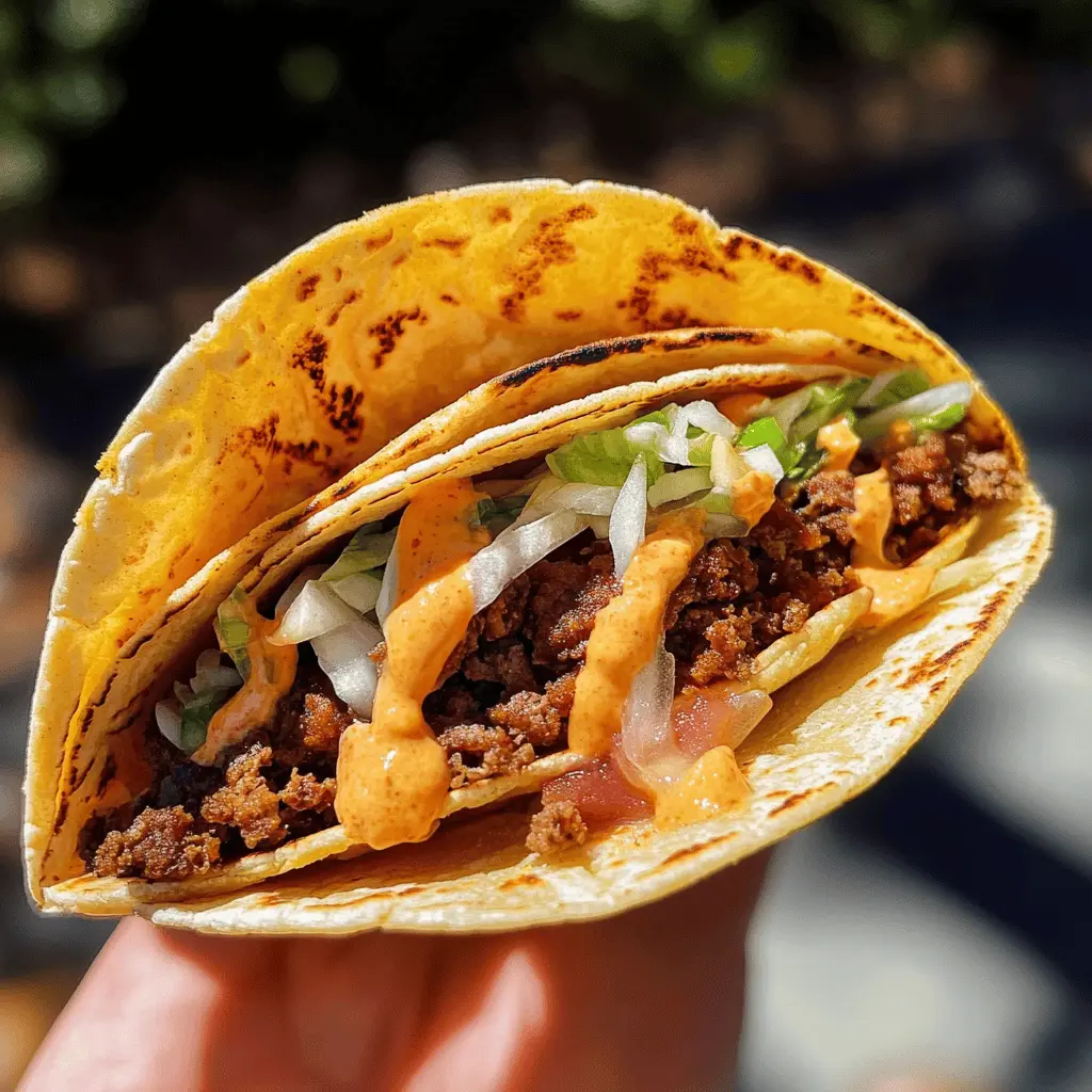 Juicy smash burger tacos are the perfect fusion of flavors! These delectable treats combine seasoned beef patties, topped with fresh lettuce, creamy cheese, and zesty sauces, all wrapped in soft tortillas. Ideal for taco night or game day gatherings. Don’t forget to save this delicious recipe for your next taco adventure!
