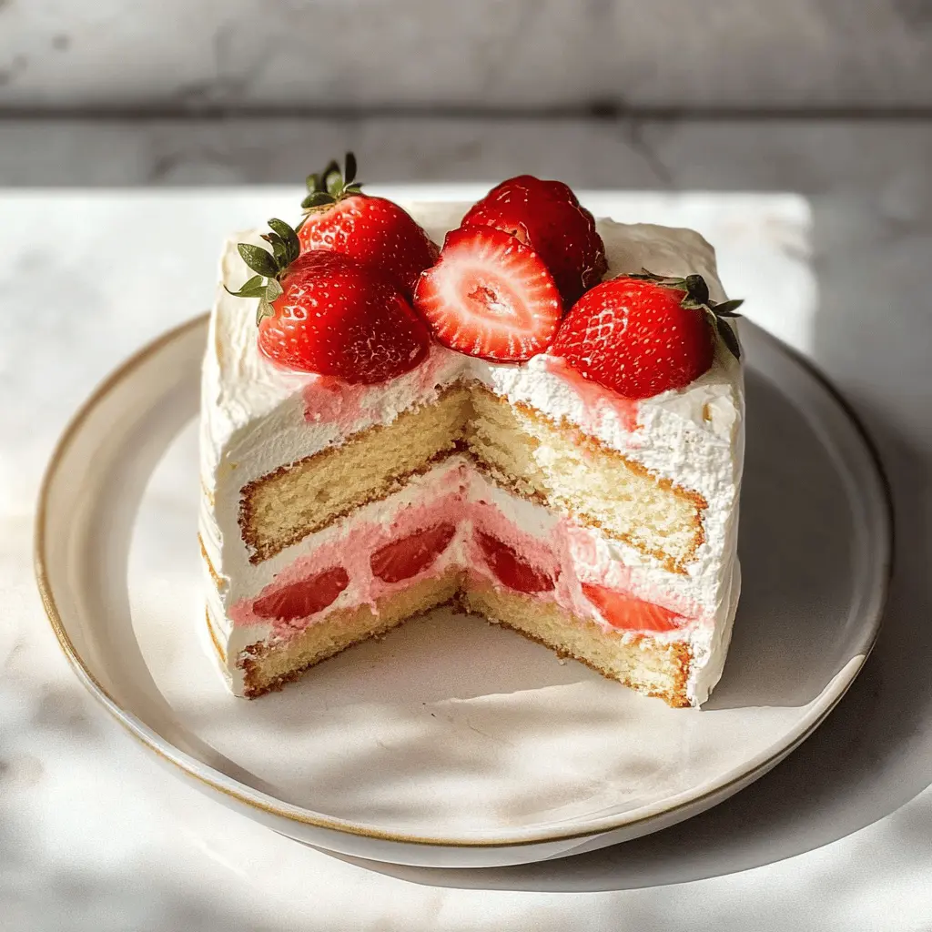 Treat yourself to the delightful taste of Strawberry Shortcake Layer Sponge Cake! This light and fluffy sponge pairs perfectly with fresh strawberries and whipped cream, creating a timeless dessert that everyone will love. Ideal for celebrations or a special family gathering. Save this recipe and make your next occasion extra sweet!