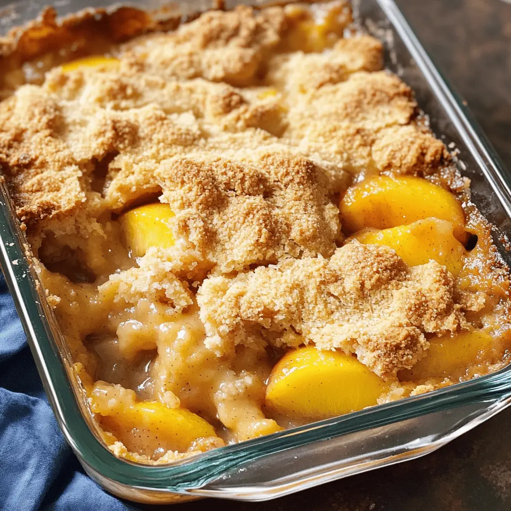 Satisfy your sweet tooth with this delightful Peach Cobbler recipe! Bursting with juicy peaches and topped with a fluffy, golden crust, it's the perfect dessert for summer gatherings or cozy family dinners. Easy to make and simply delicious, this dish will have everyone coming back for seconds. Save this recipe now and treat yourself to a slice of happiness!