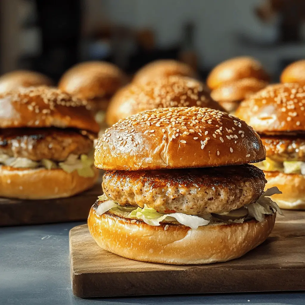 Juicy turkey burgers are a healthier twist on a classic favorite! Packed with flavor and easy to customize, these burgers are perfect for summer grilling or quick weeknight dinners. Serve them with fresh toppings and your choice of buns for a meal everyone will love. Save this recipe for your next cookout or family gathering!