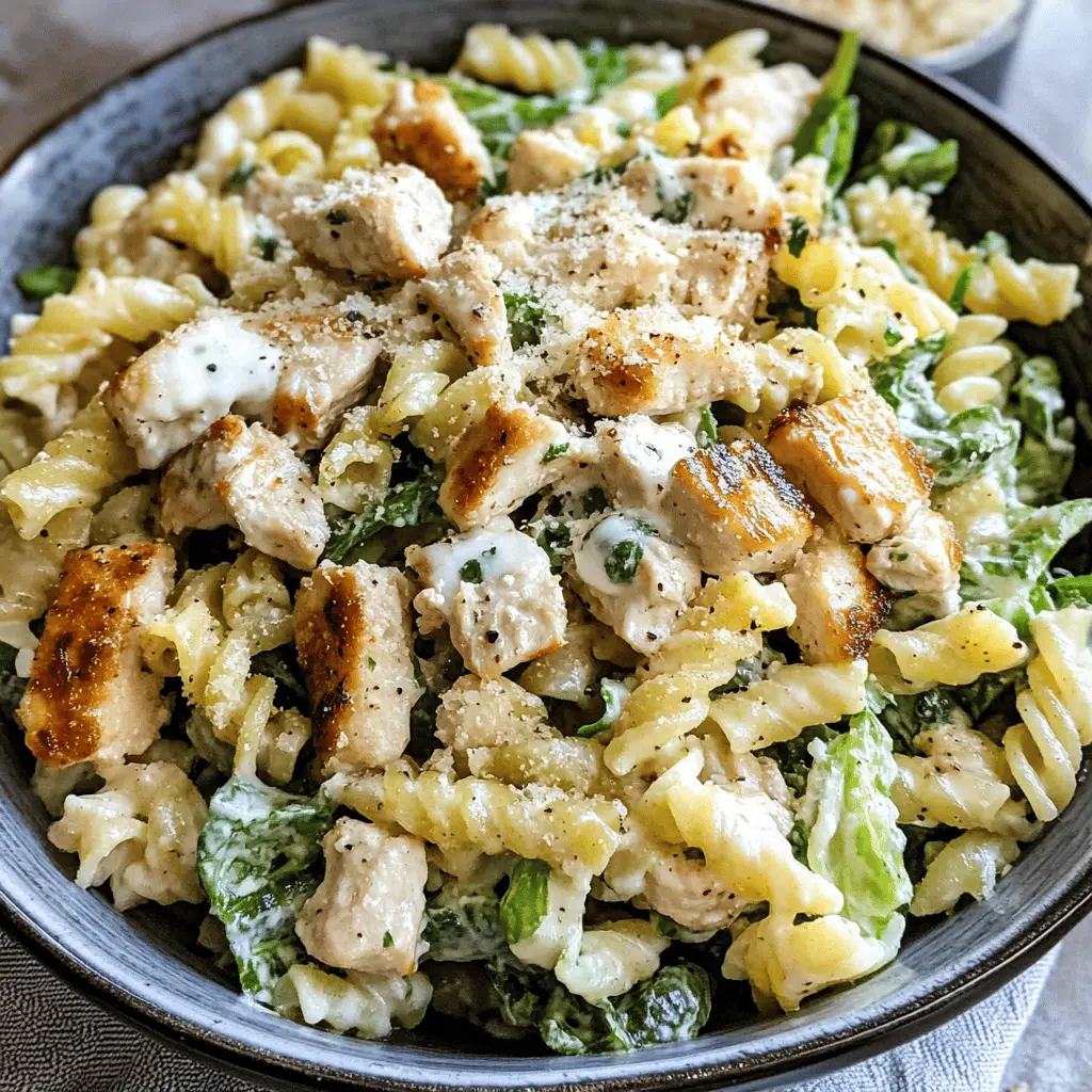 Easy 20-Minute Chicken Caesar Pasta Salad