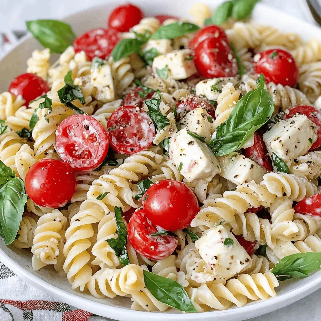 Easy Creamy Caprese Pasta Salad Recipe