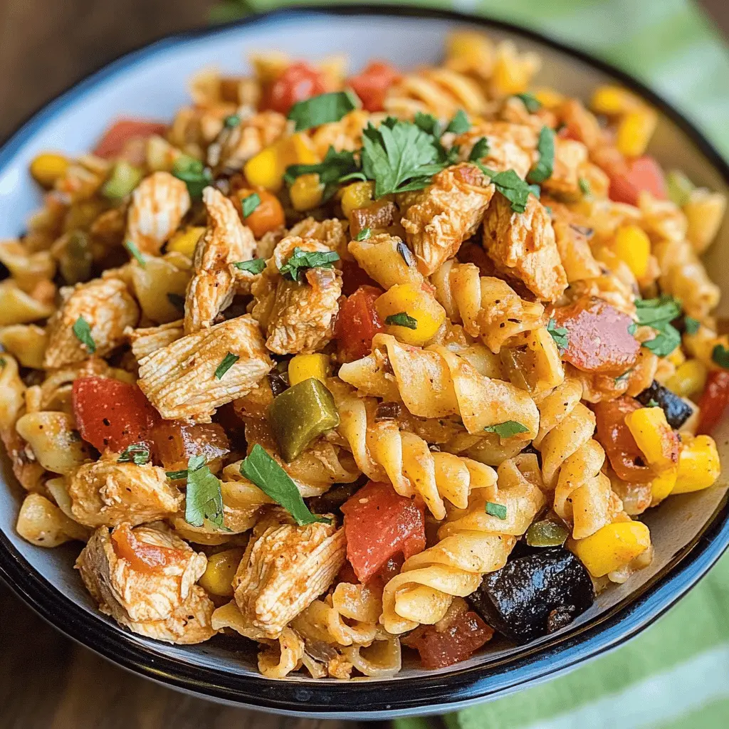 Easy Chicken Fajita Pasta Salad Recipe