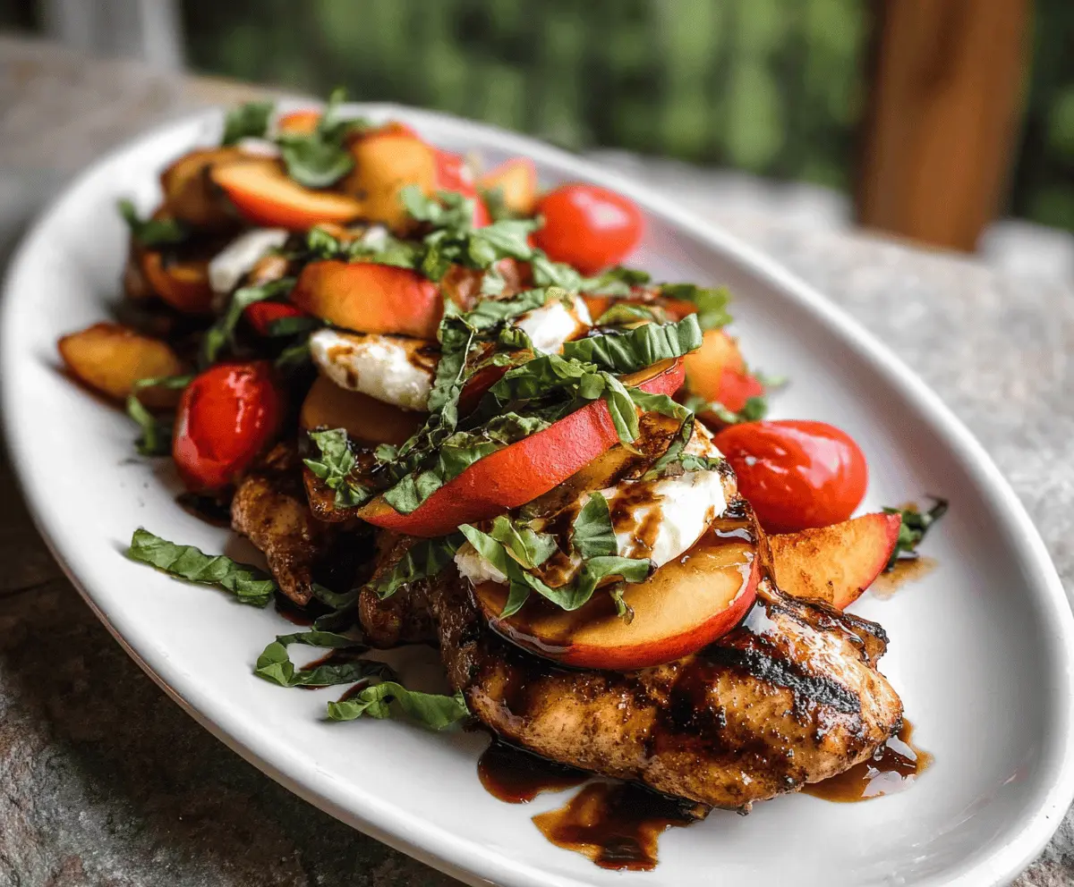 Easy Peach Caprese Grilled Chicken Recipe