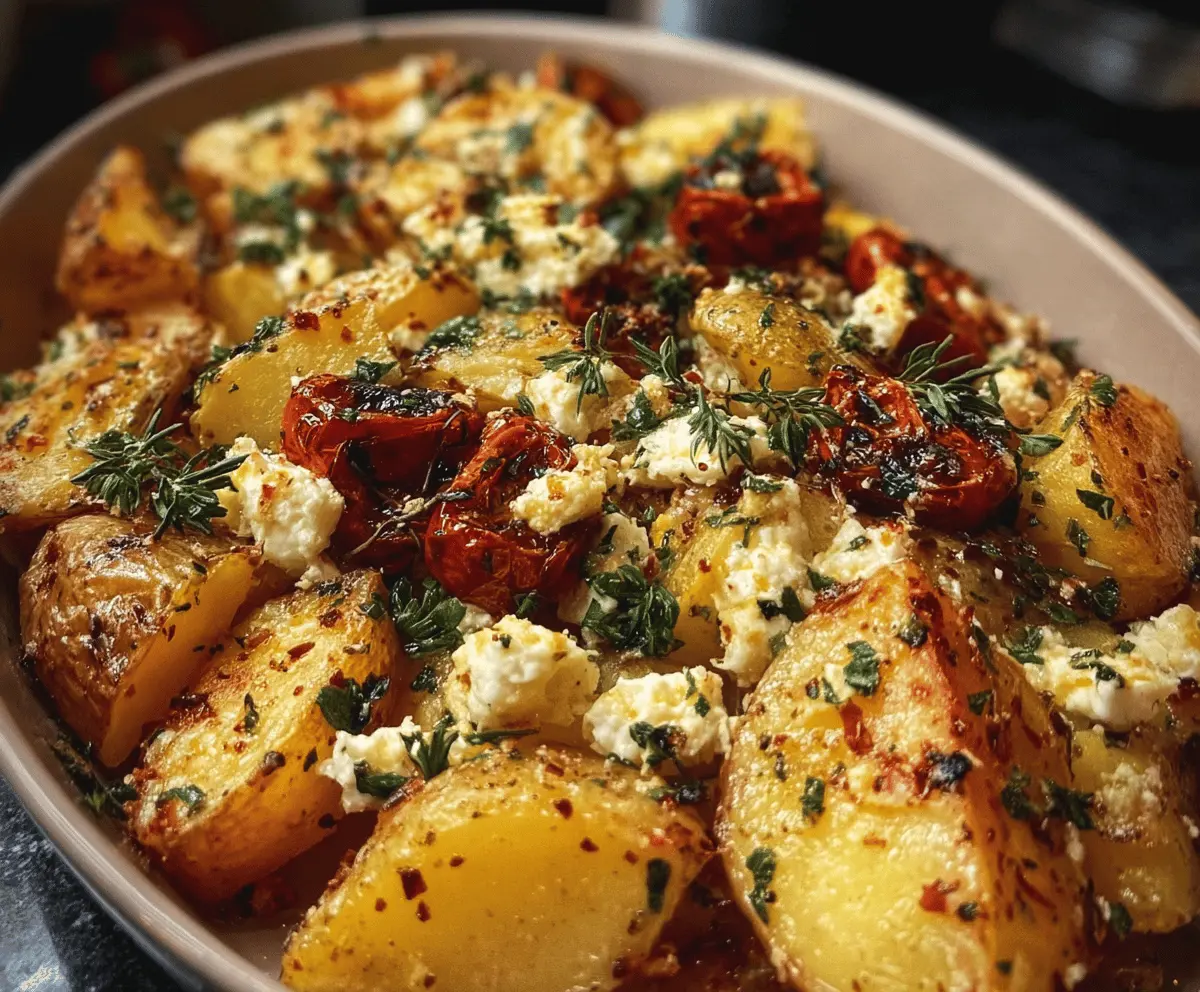 Easy Baked Feta Potatoes with Crispy Edges