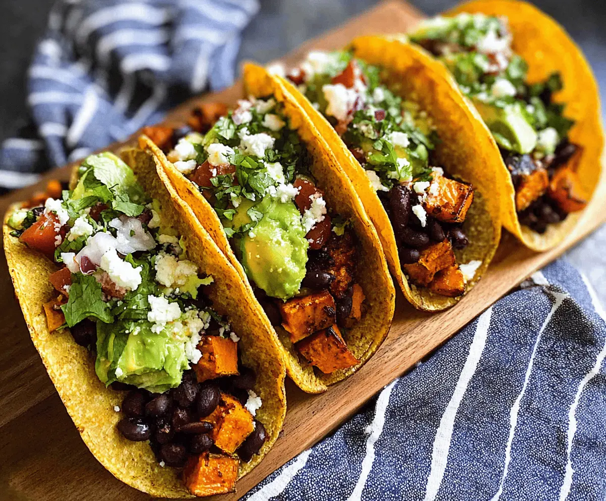 Easy Healthy Black Bean Sweet Potato Tacos