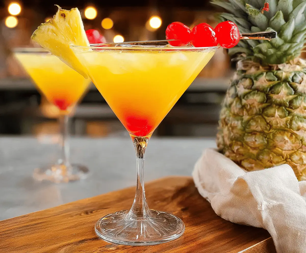 Easy Pineapple Upside Down Martini Recipe