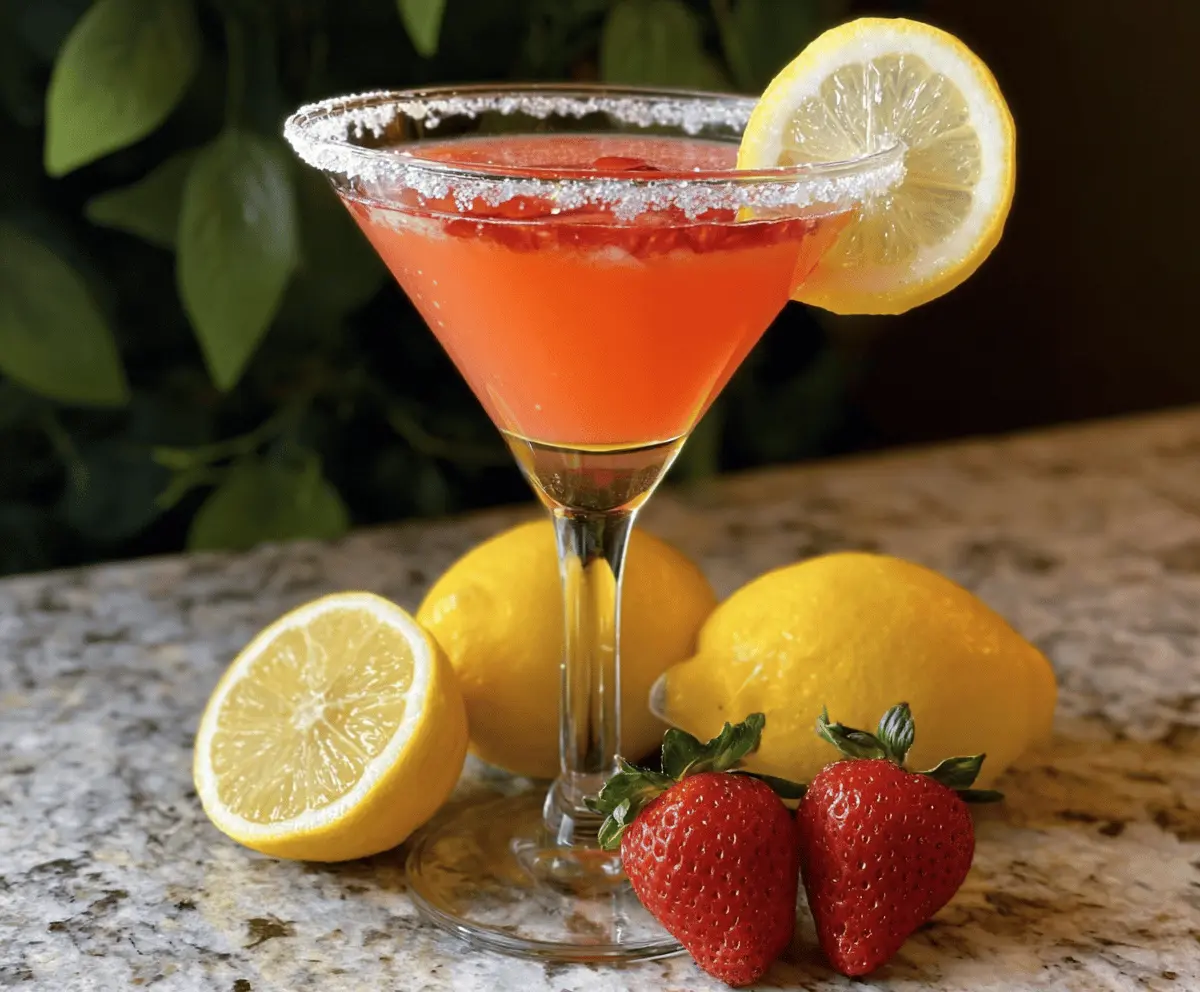 Easy Strawberry Lemon Drop Martini Recipe