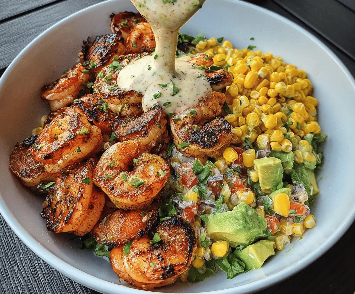 Easy Grilled Shrimp Bowl with Avocado and Corn Salsa