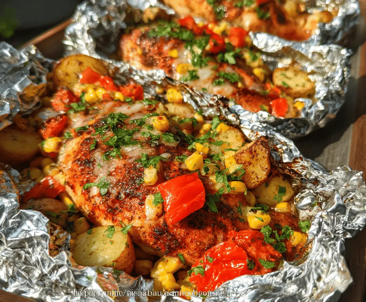 Easy Santa Fe Chicken Foil Packets Recipe