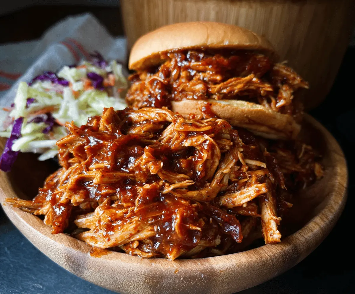 Easy Crockpot BBQ Pulled Chicken Recipe