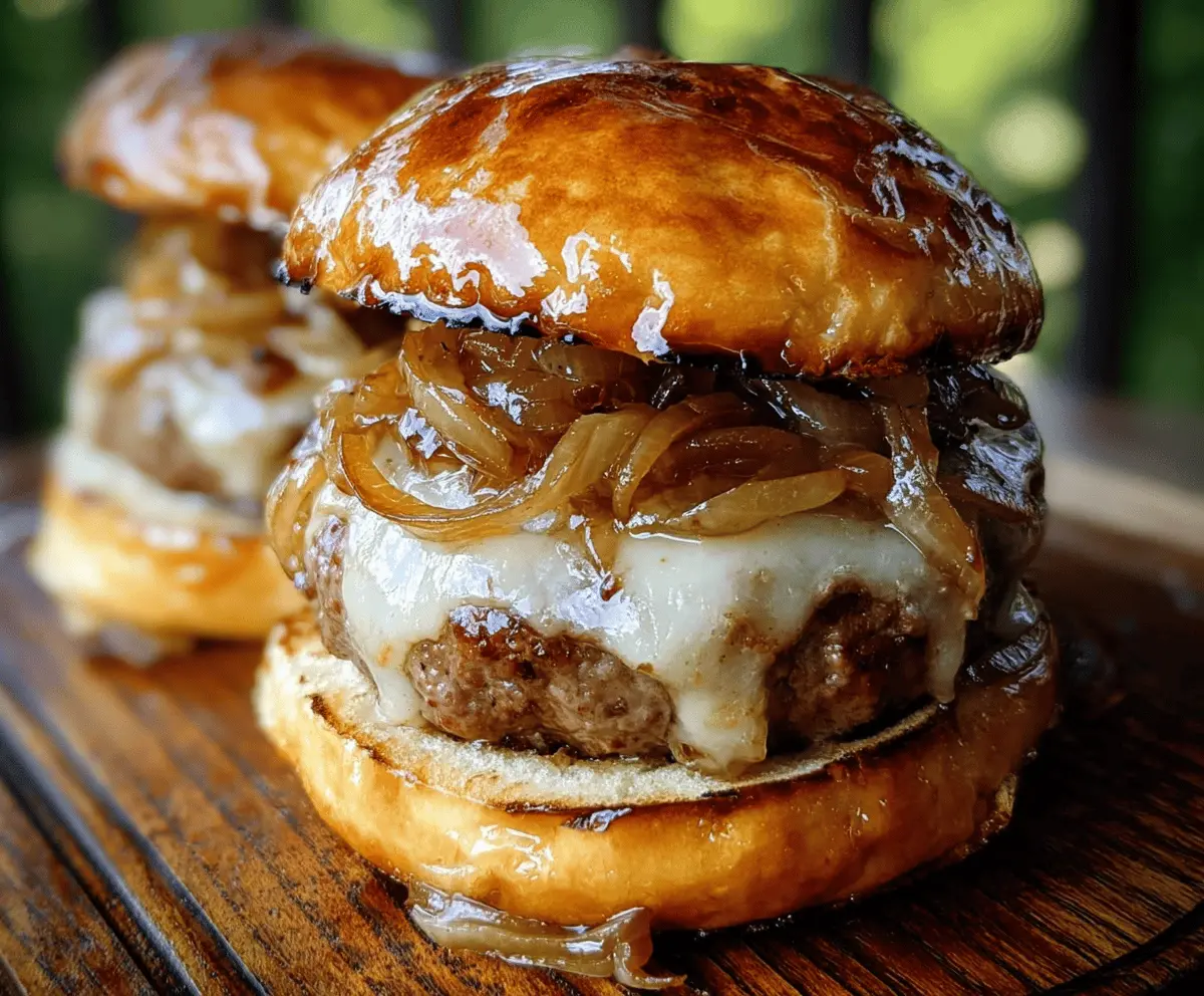 Cheesy French Onion Burgers Recipe