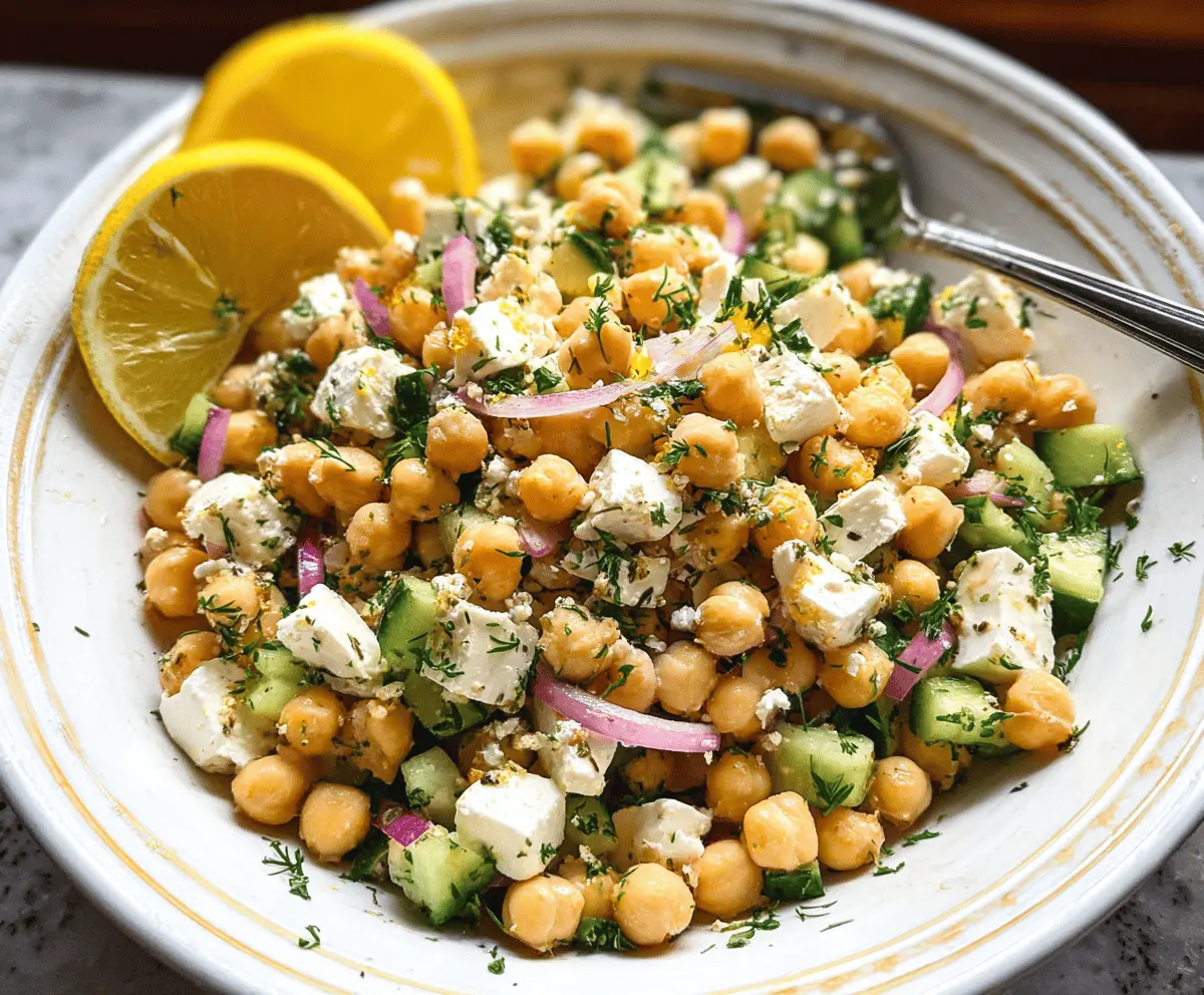 Easy Lemony Chickpea Feta Salad Recipe