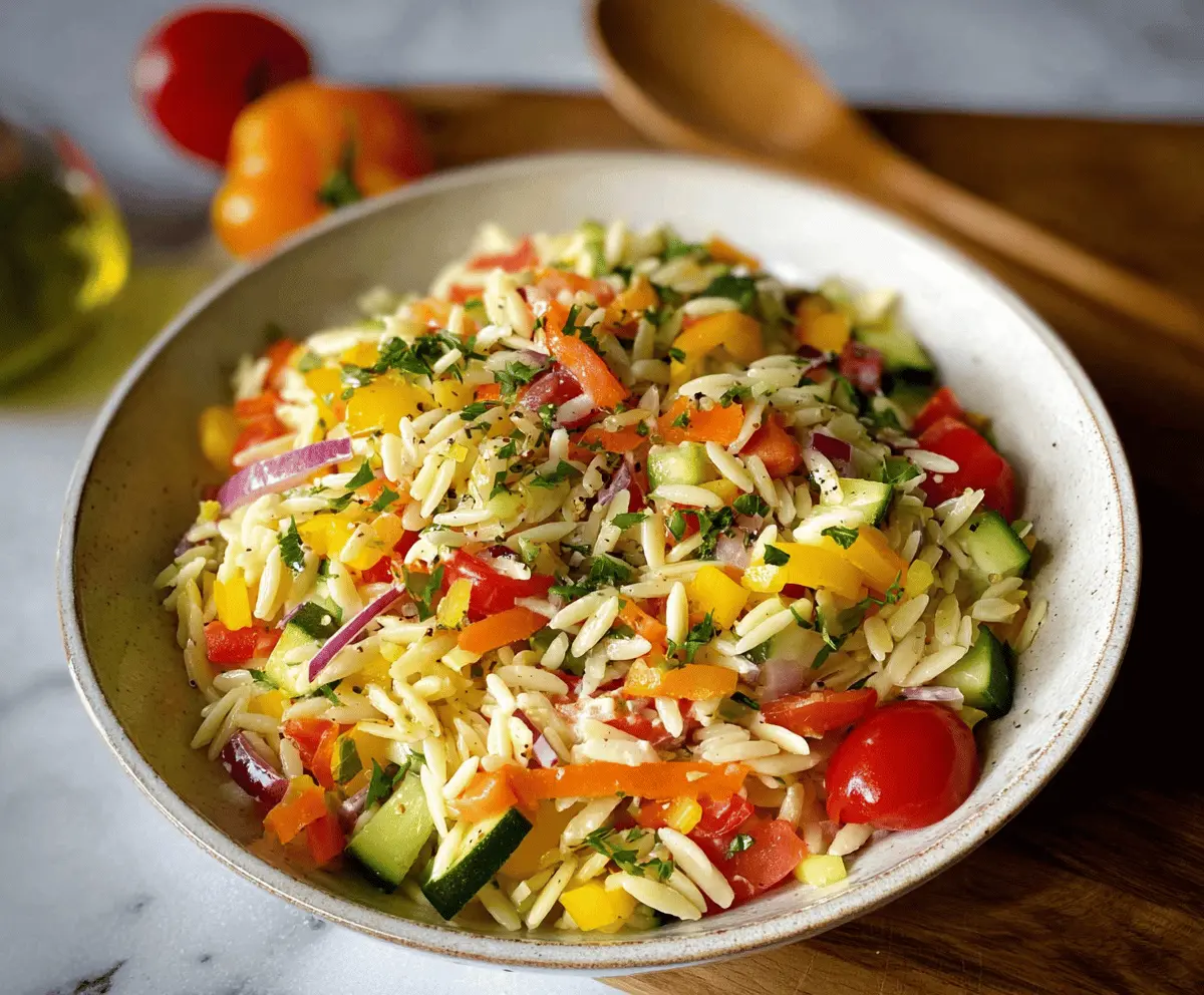 Healthy Rainbow Orzo Salad for Summer