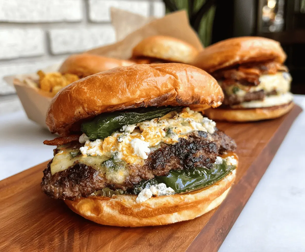 Cheesy Poblano Popper Burger Recipe