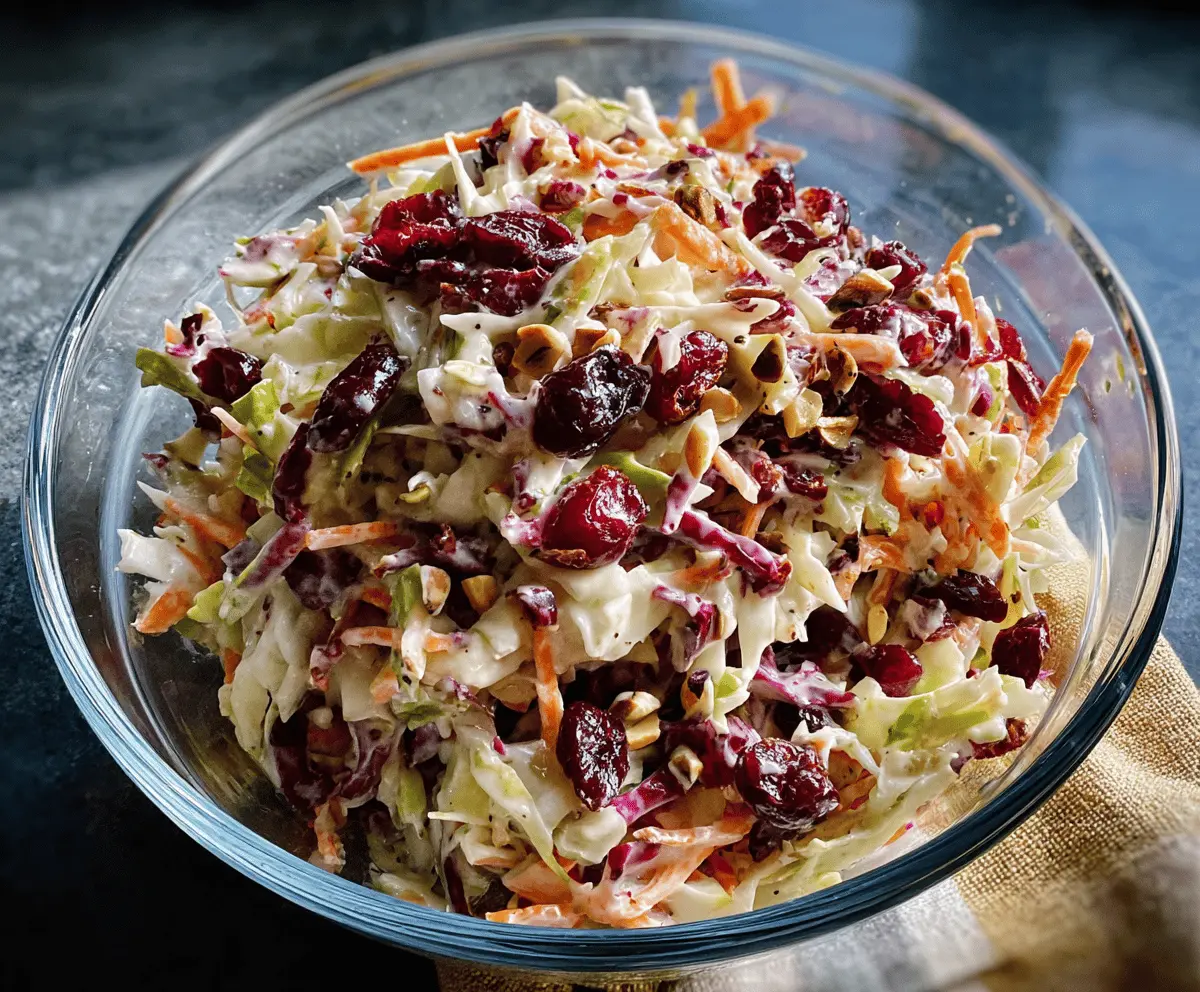 Fresh Cranberry Coleslaw Recipe for Holiday Sides