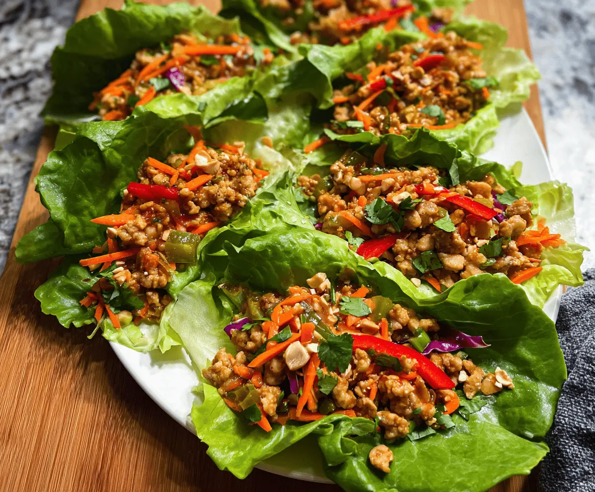 Easy Thai Chicken Lettuce Wraps Recipe