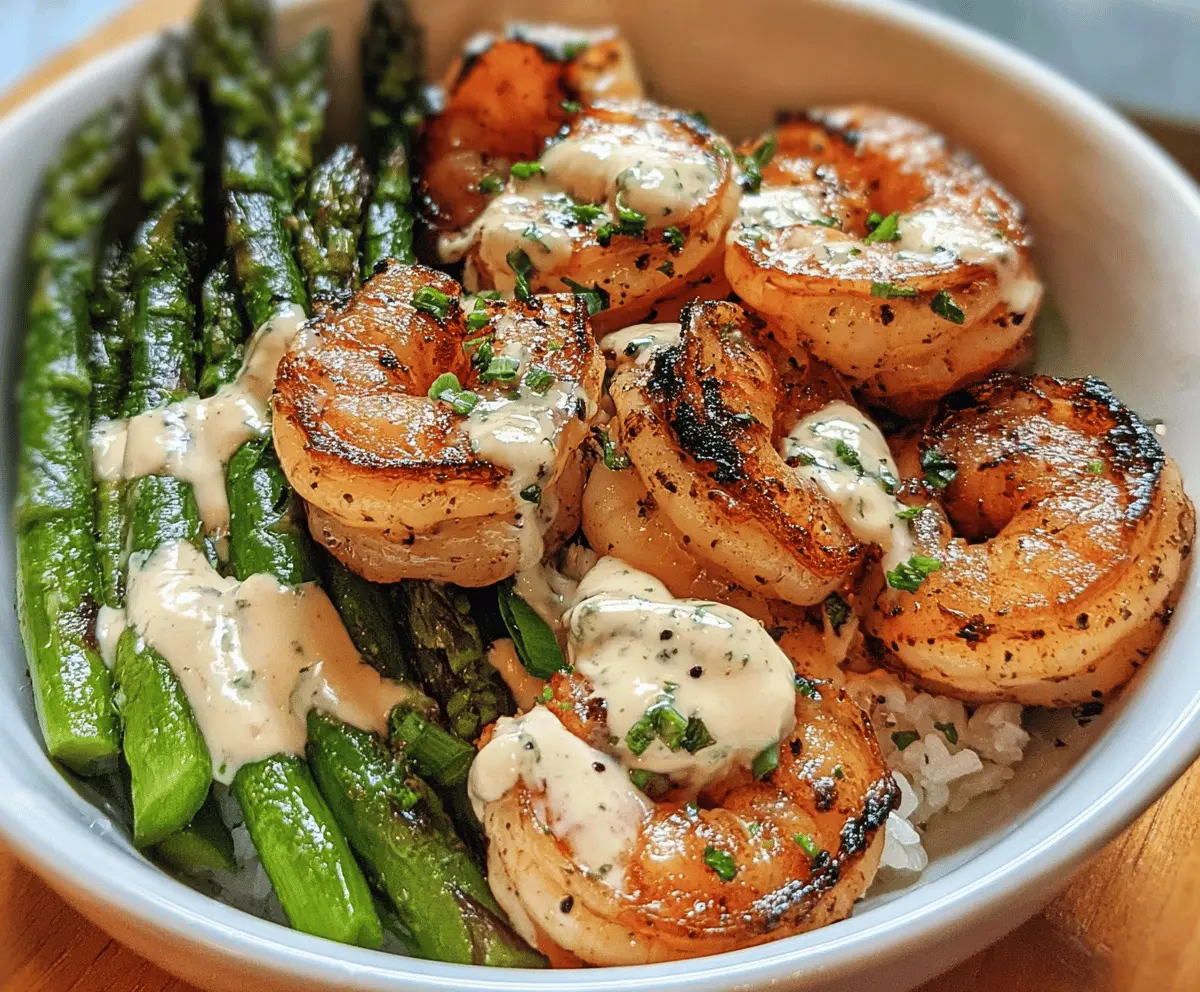 Healthy Grilled Shrimp Bowl With Garlic Sauce