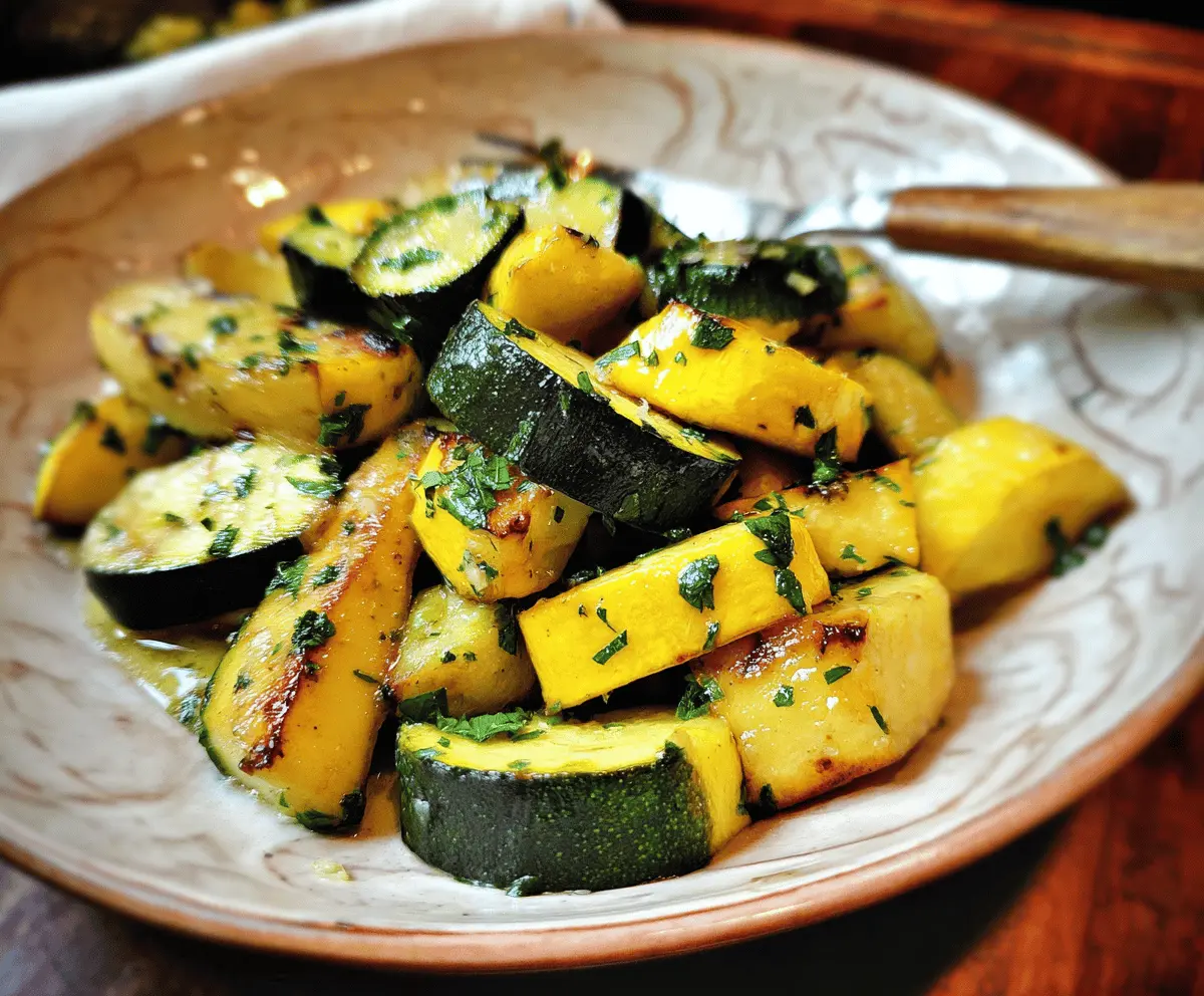 Easy Low Carb Garlic Butter Zucchini and Yellow Squash