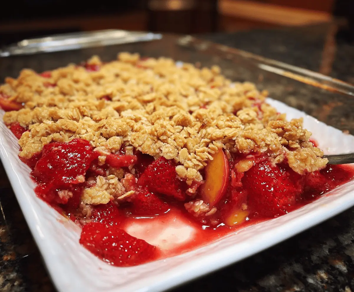 Easy Homemade Strawberry Peach Crisp Recipe