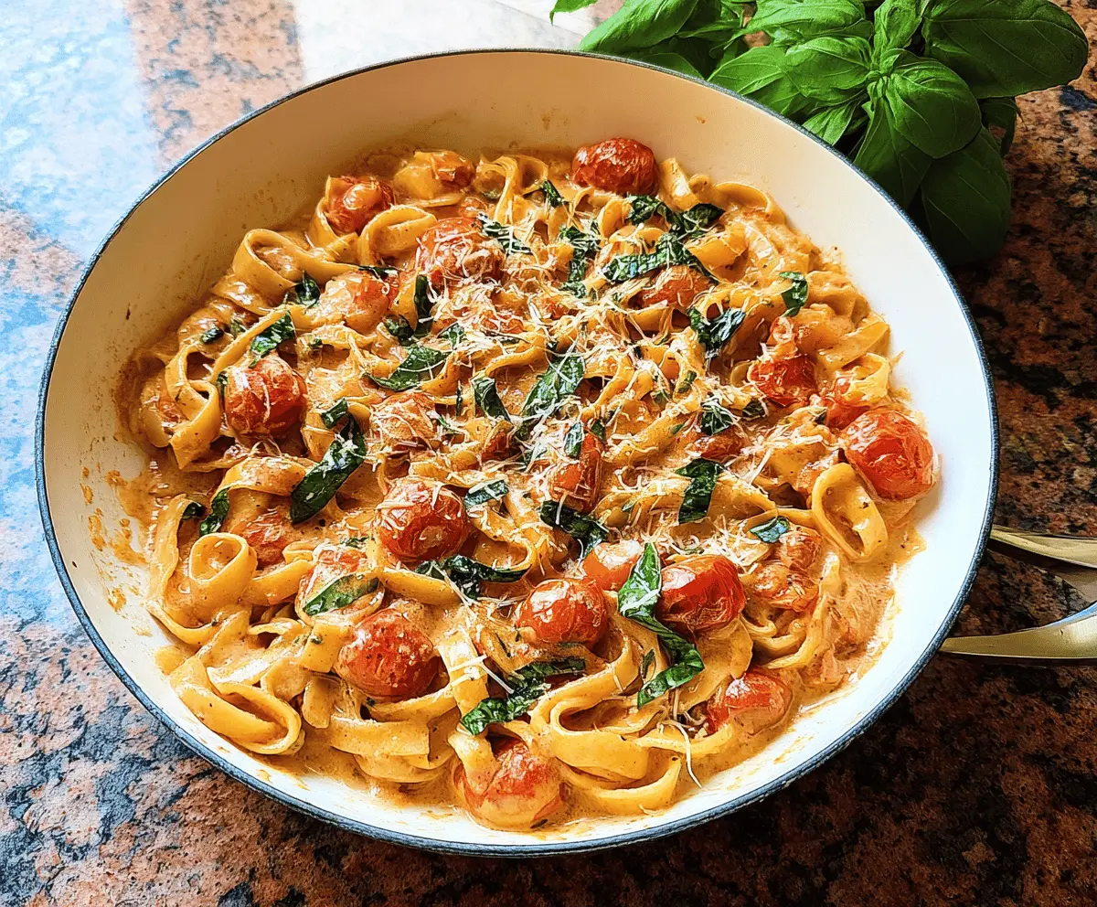 Creamy Basil Tomato Pasta Recipe - Quick & Easy Dinner