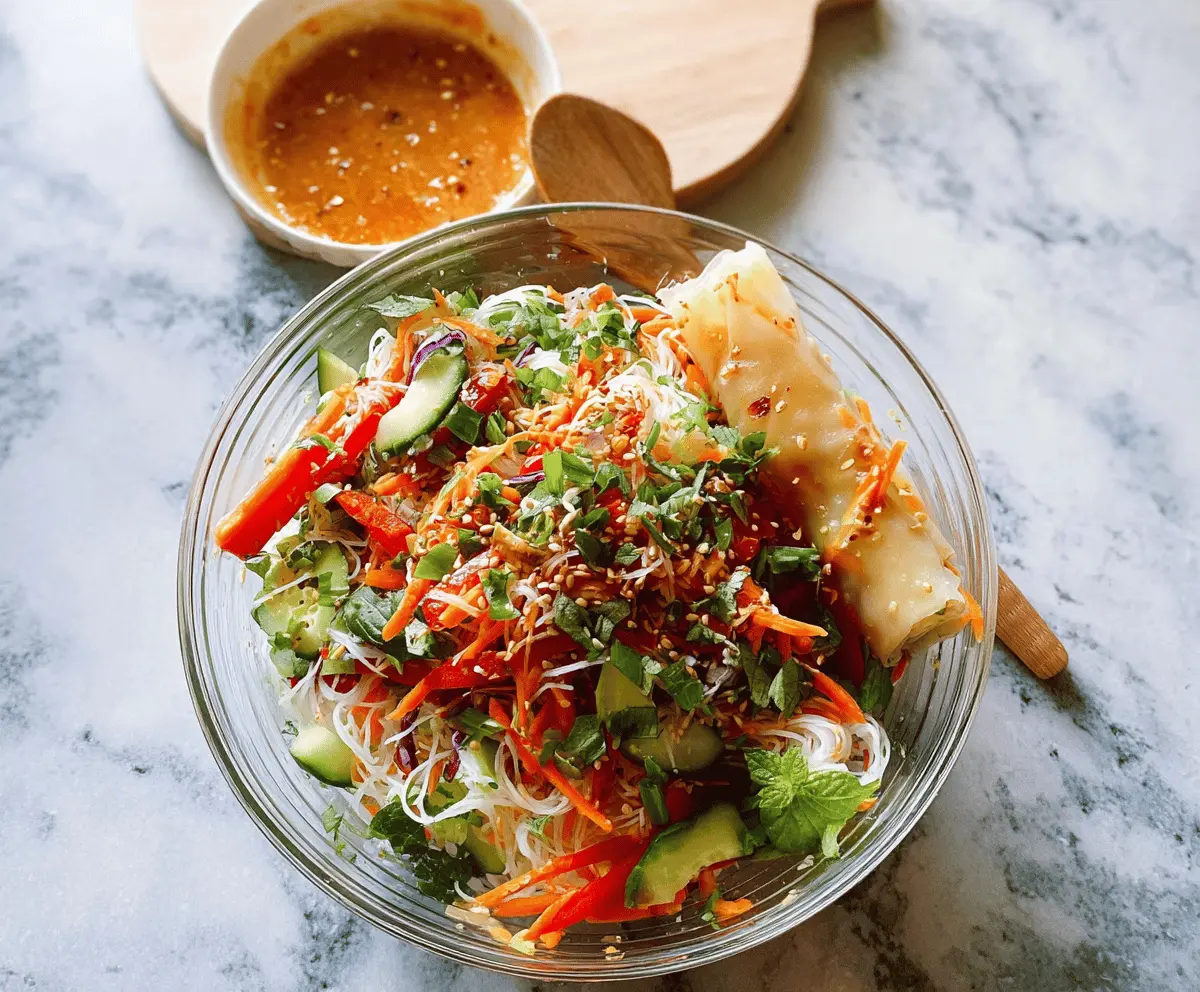 Fresh Spring Roll Salad with Spicy Ginger Dressing