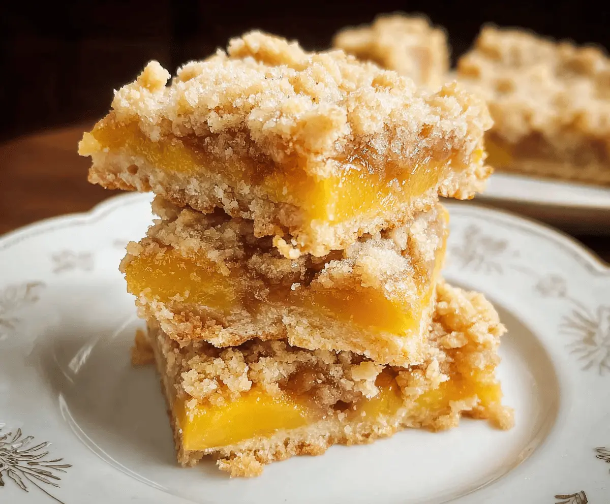 Easy Homemade Peach Crumble Bars Recipe