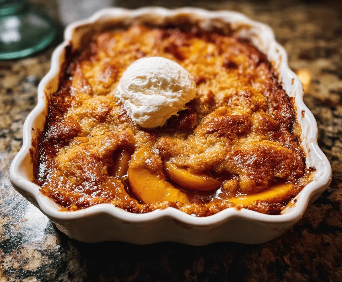 Easy Old-Fashioned Brown Sugar Peach Cobbler