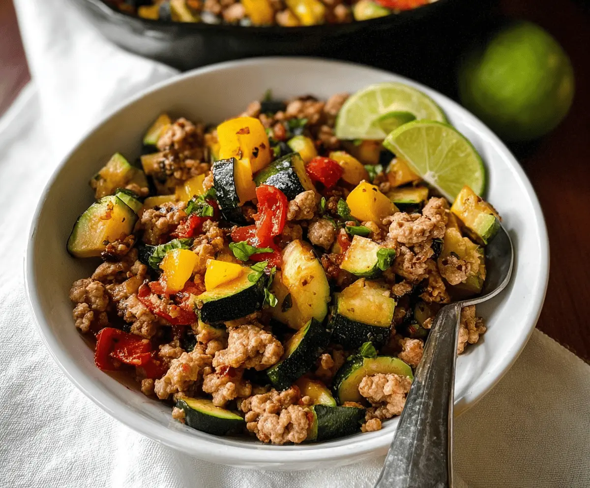 Healthy Ground Turkey and Zucchini Skillet Recipe