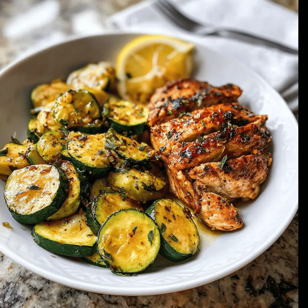 Easy Asado Chicken with Sauteed Lemon Zucchini