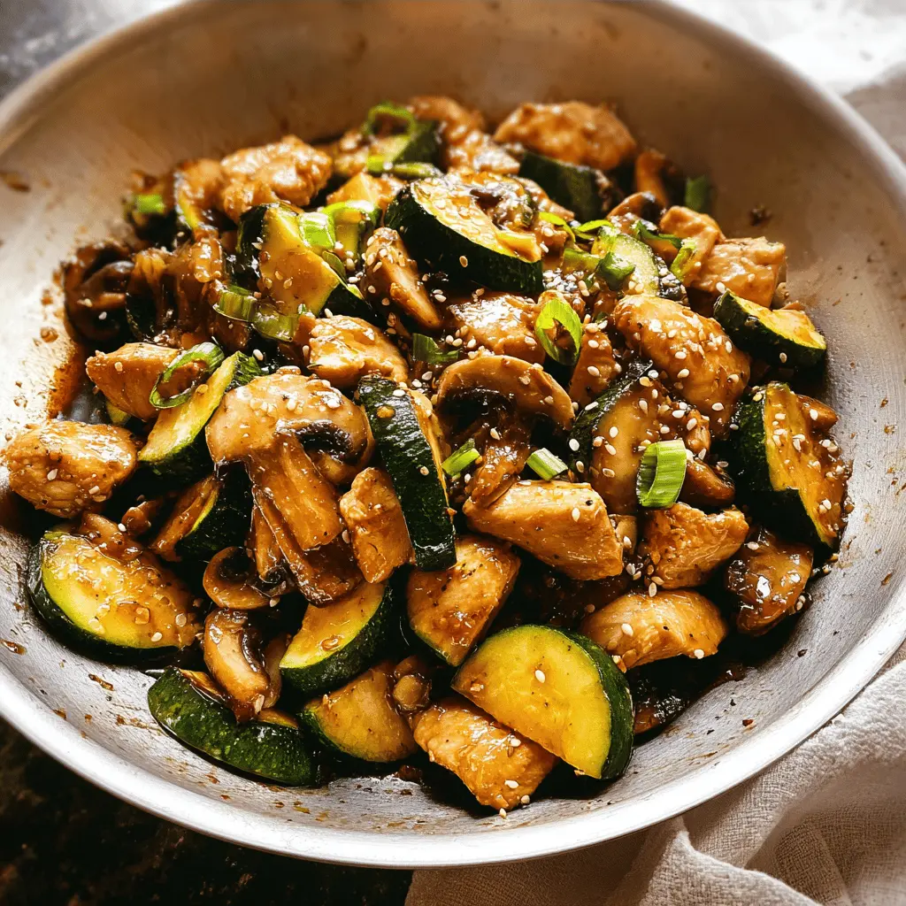 Easy Zucchini Mushroom Chicken Stir Fry Recipe