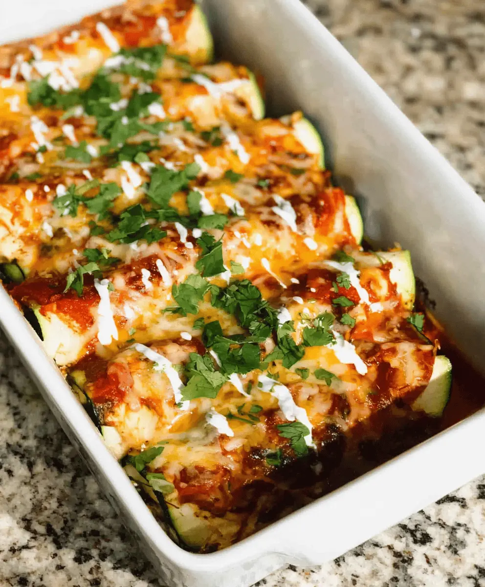 Low Carb Keto Chicken Zucchini Enchiladas
