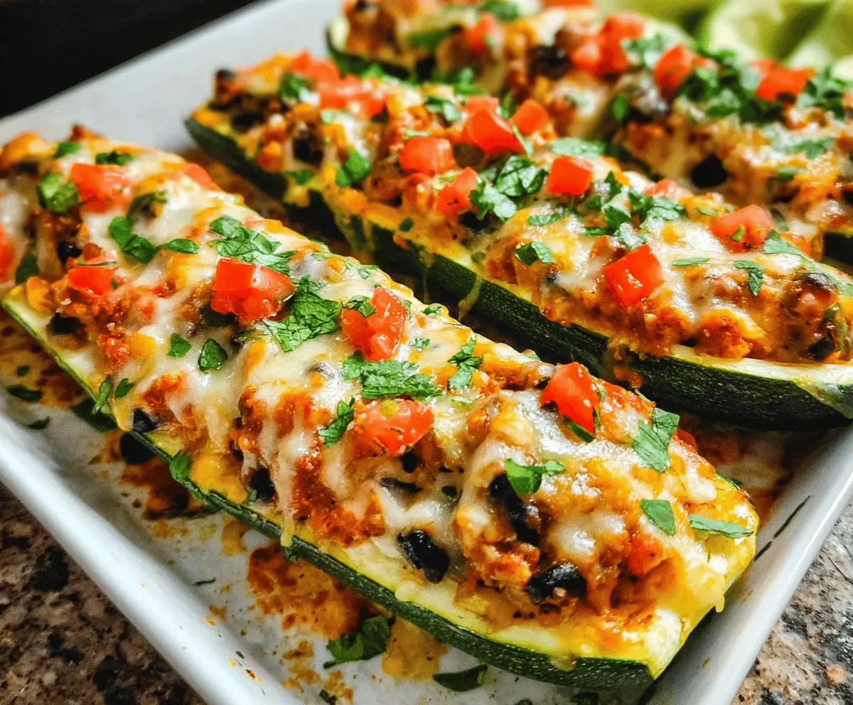 Easy Mexican Zucchini Boats with Cheese and Salsa