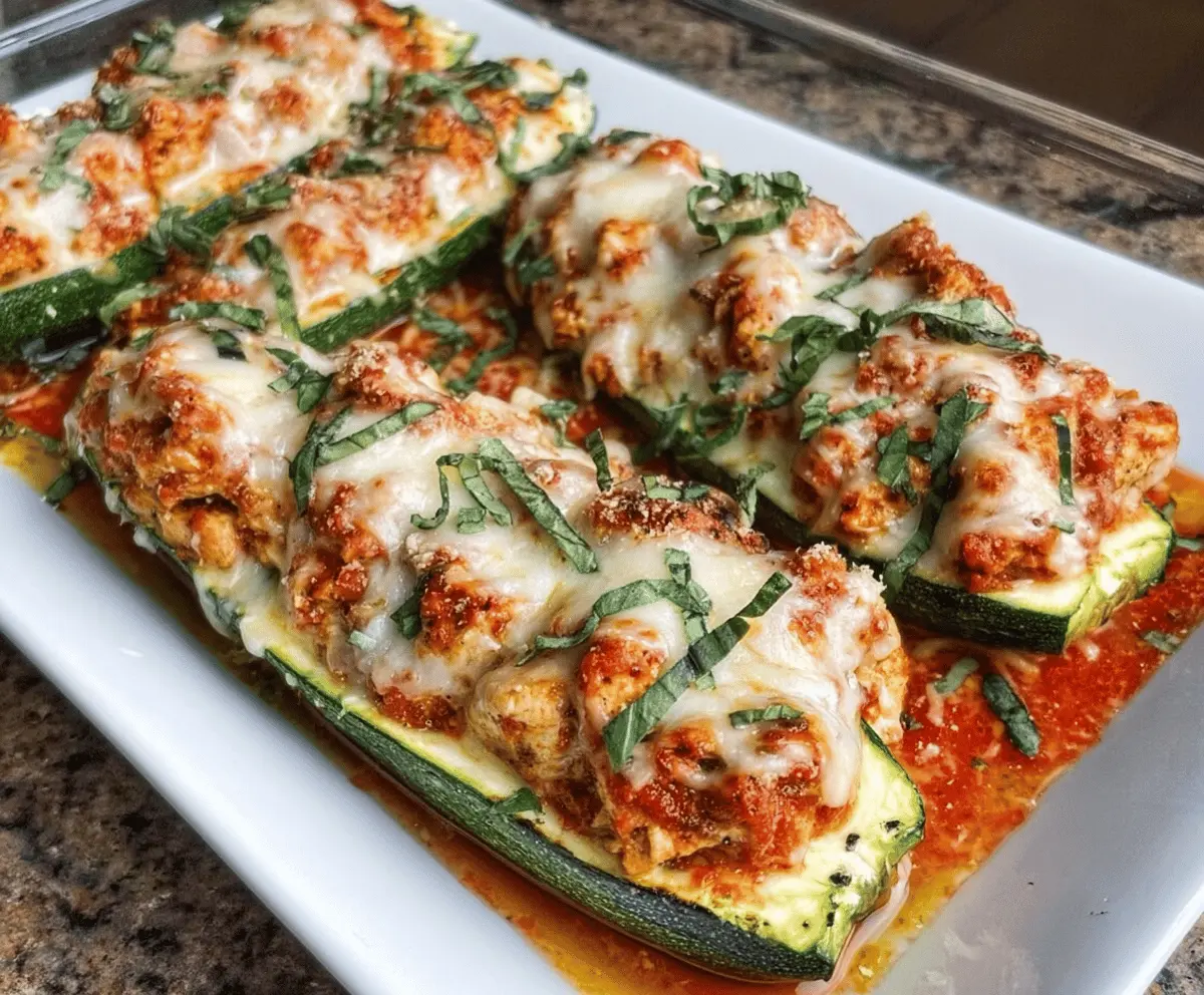 Keto Chicken Parmesan Zucchini Boats Recipe